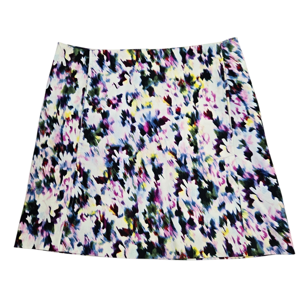 Multicolor Floral Mini Skirt With Pockets